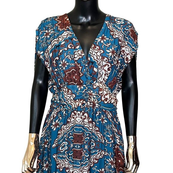 ✨ The Korner for Anthropologie Blue Boho Print Maxi Dress Size Medium NWT ✨ - Picture 8 of 15